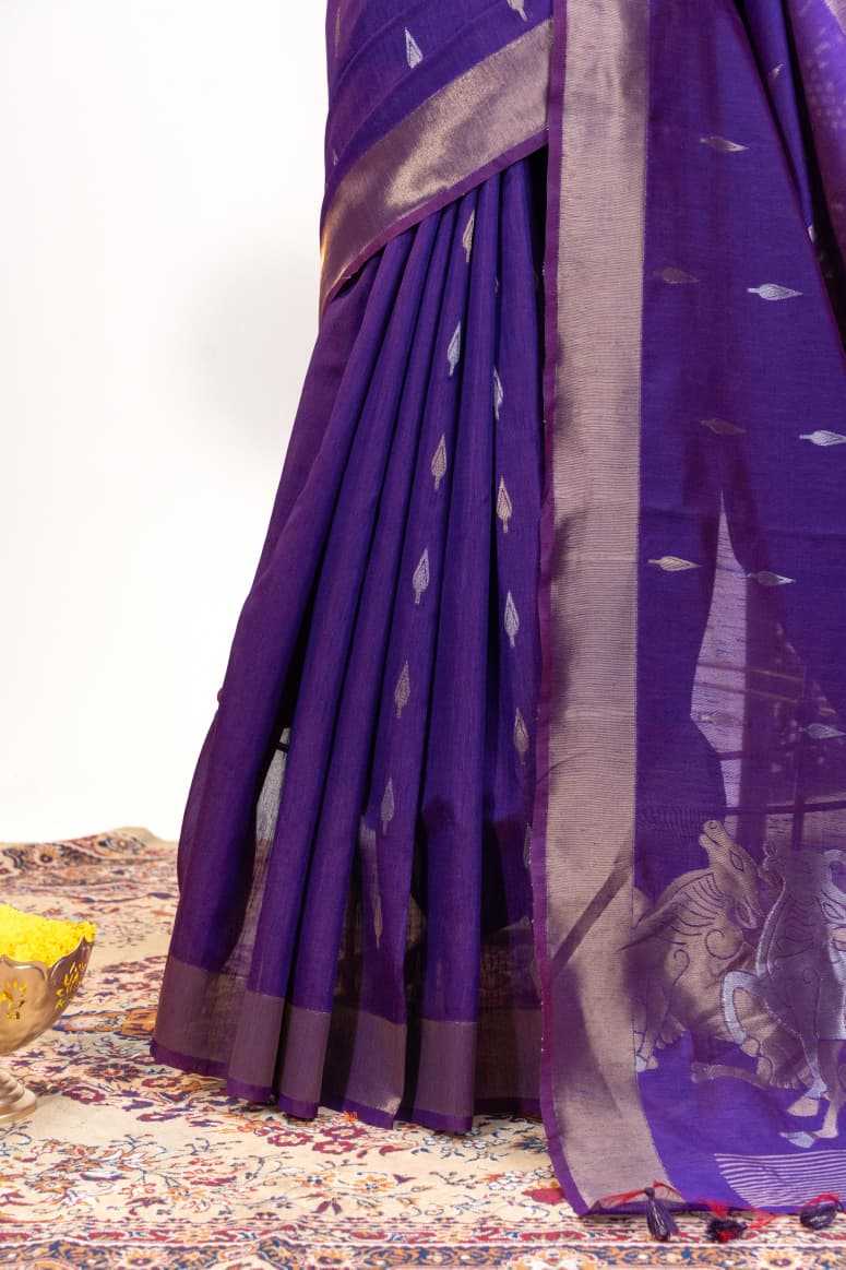 Silk Khadi Cotton Zari Border Saree