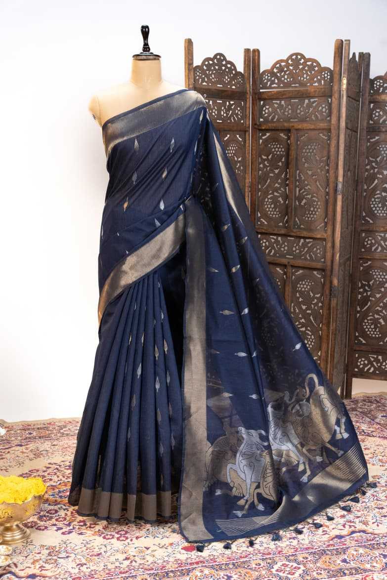 Silk Khadi Cotton Zari Border Saree