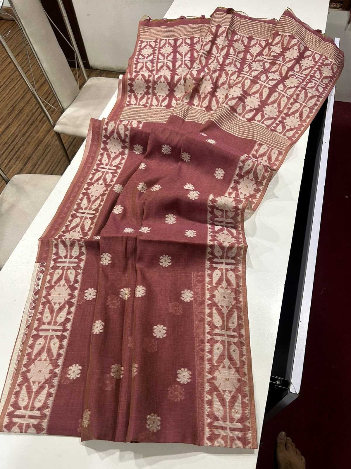 Soft Cotton Designer Saree in Deep Blue