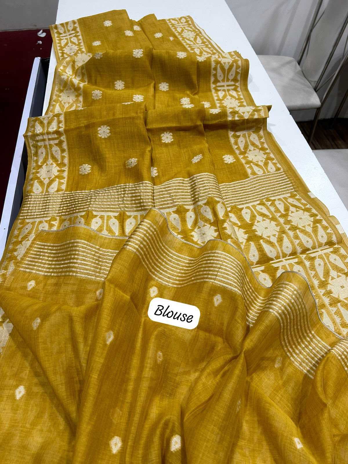 Soft Cotton Designer Saree in Deep Blue