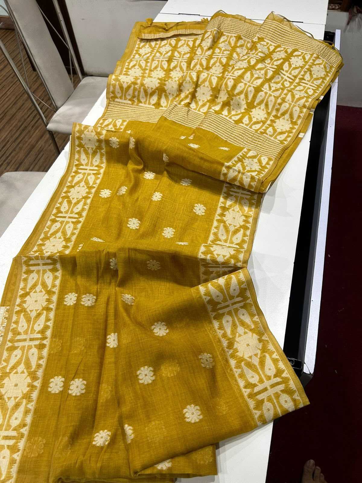 Soft Cotton Designer Saree in Deep Blue