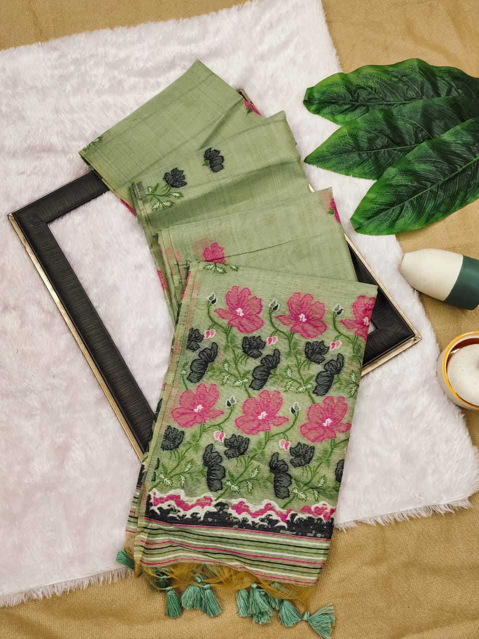 Tissue Silk Fancy Saree in Mustard