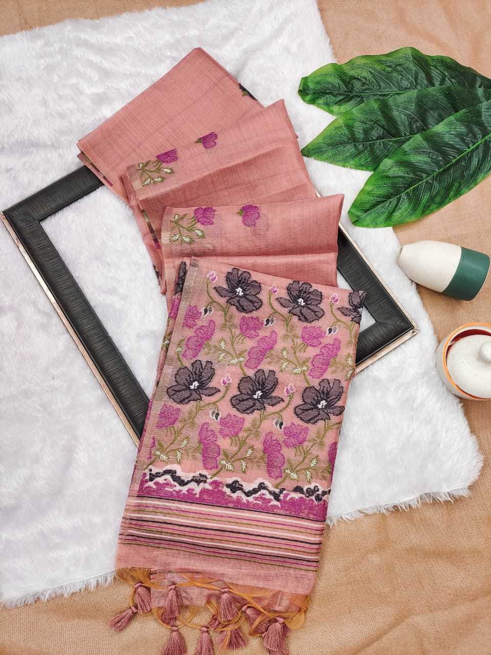 Tissue Silk Fancy Saree in Mustard