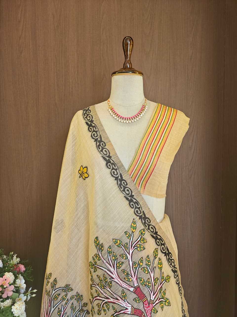 Cotton Designer Saree in Yellow
