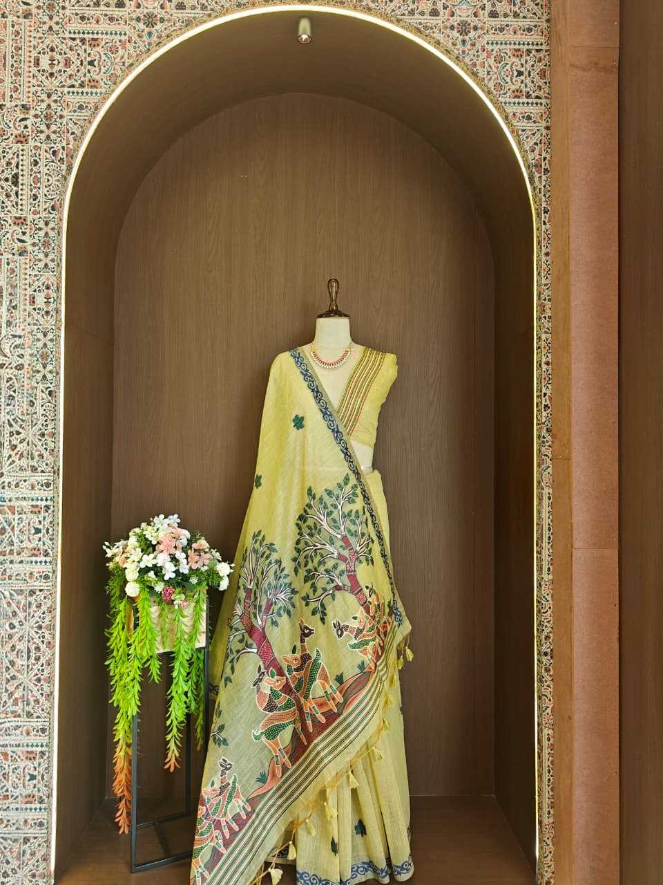 Cotton Designer Saree in Yellow
