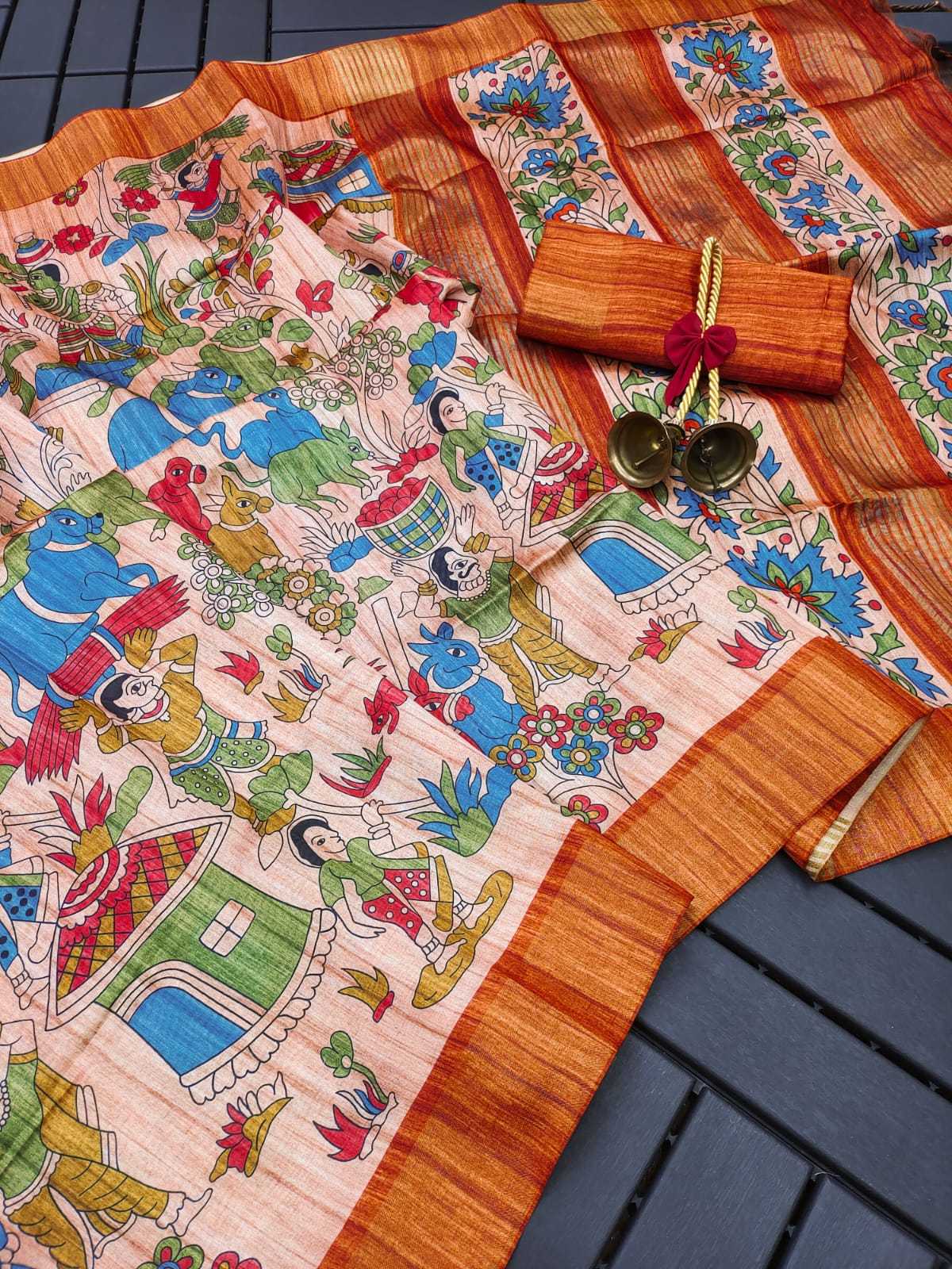 Tussar Silk Kalamkari Saree