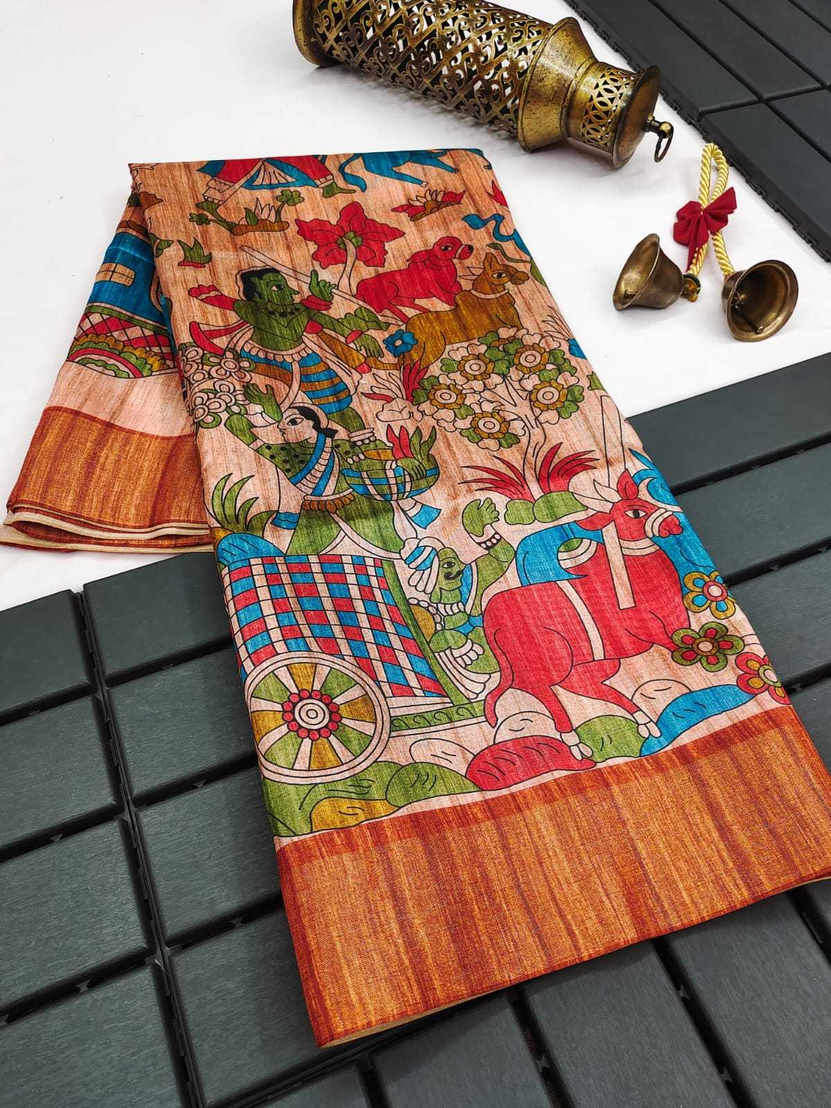 Tussar Silk Kalamkari Saree