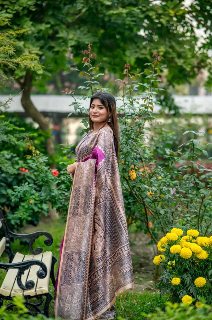 Tussar Silk Designer Saree in Sky Blue