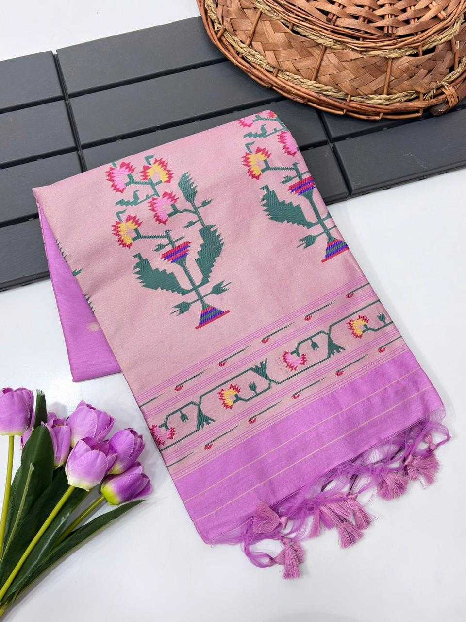 Vatika Tussar Silk Paithani Saree