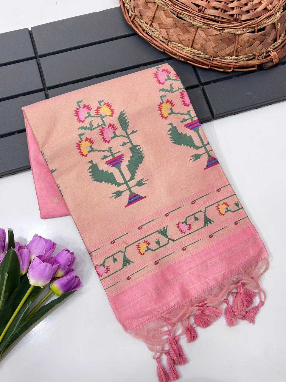 Vatika Tussar Silk Paithani Saree