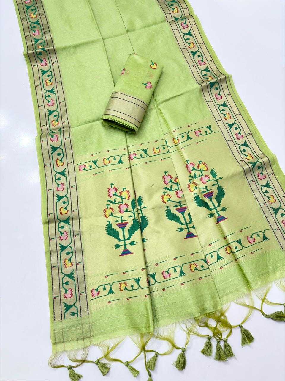 Vatika Tussar Silk Paithani Saree