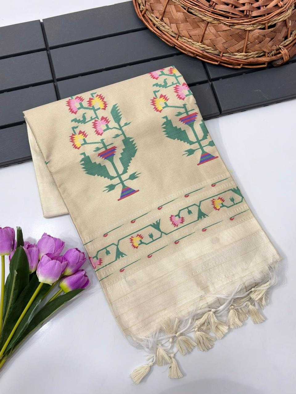 Vatika Tussar Silk Paithani Saree