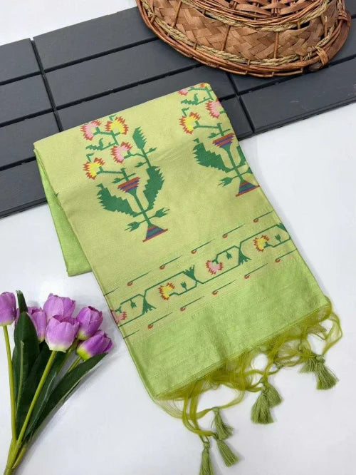 Vatika Tussar Silk Paithani Saree