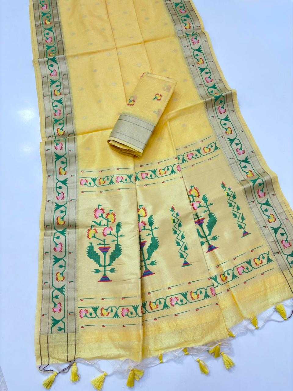 Vatika Tussar Silk Paithani Saree