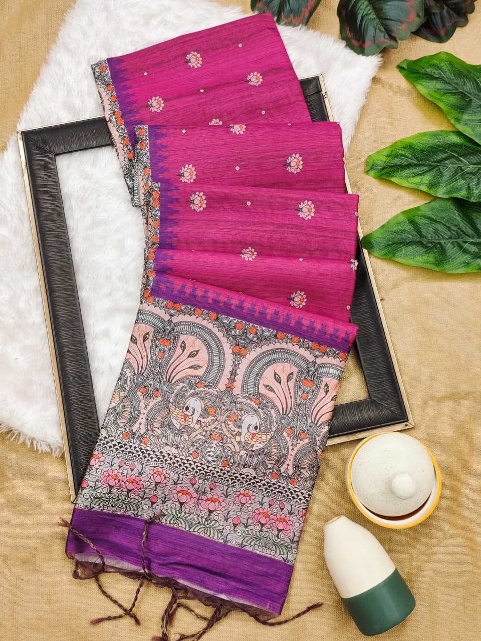 Yogita Lotus Tussar Silk Soft Saree