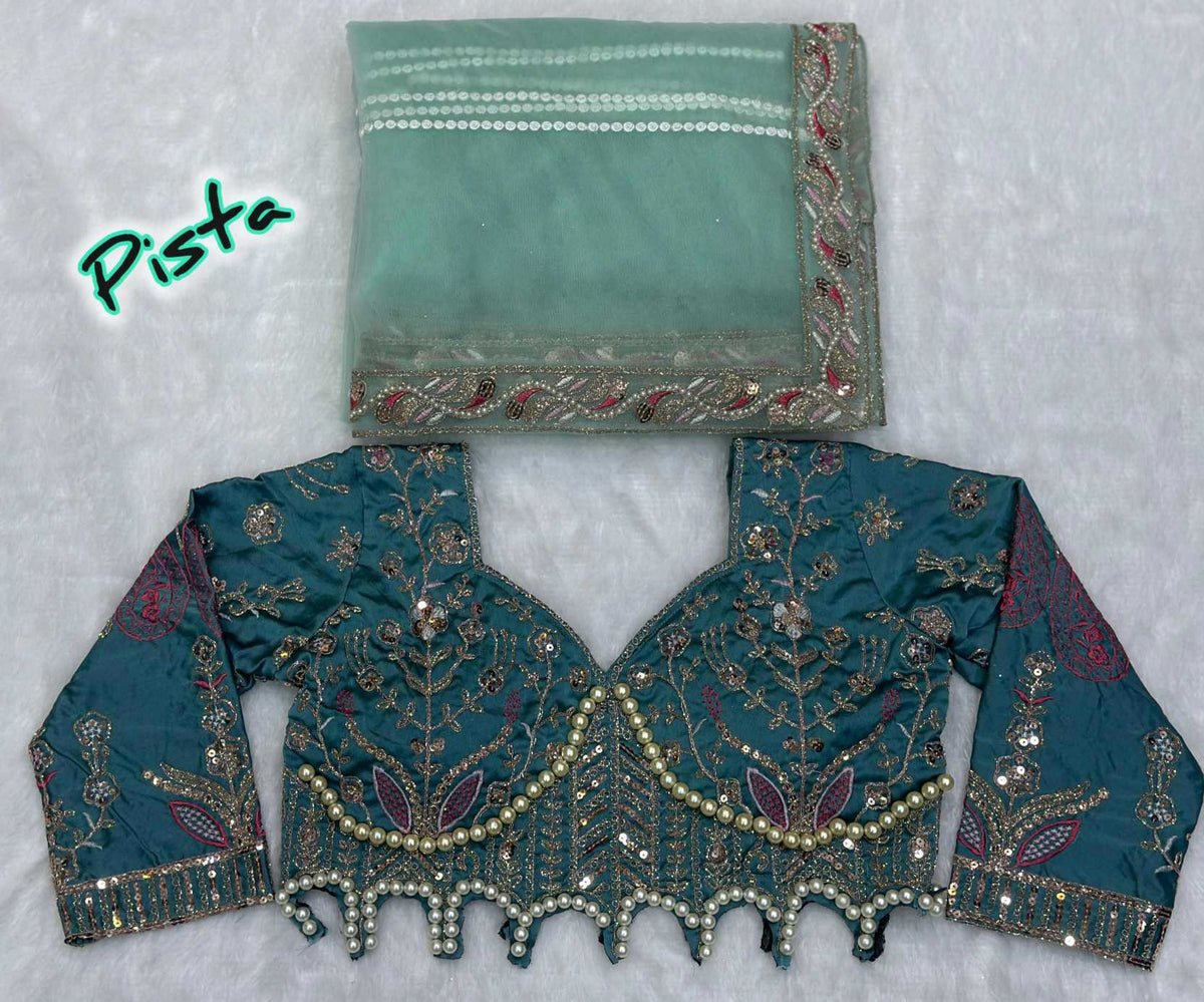 Net Sequence Saree