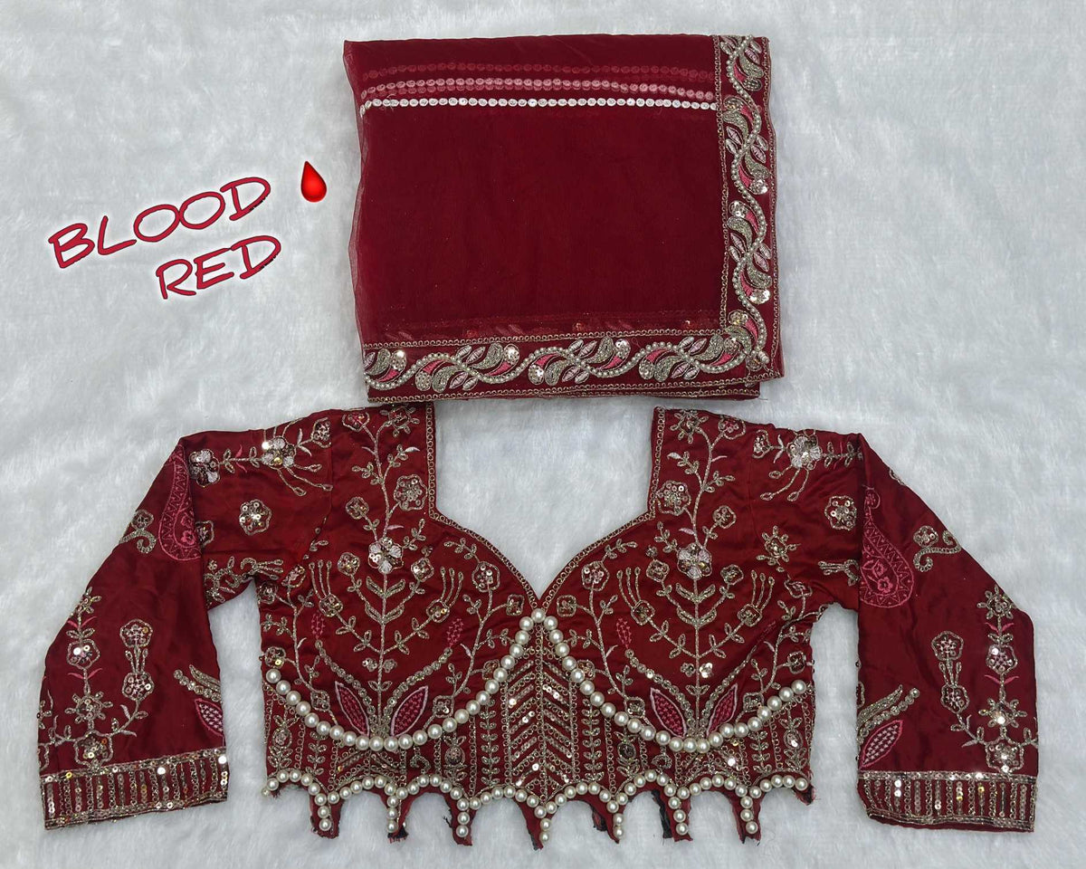 Net Sequence Saree