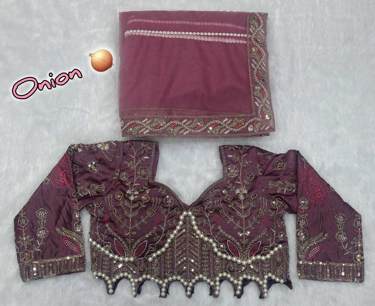 Net Sequence Saree