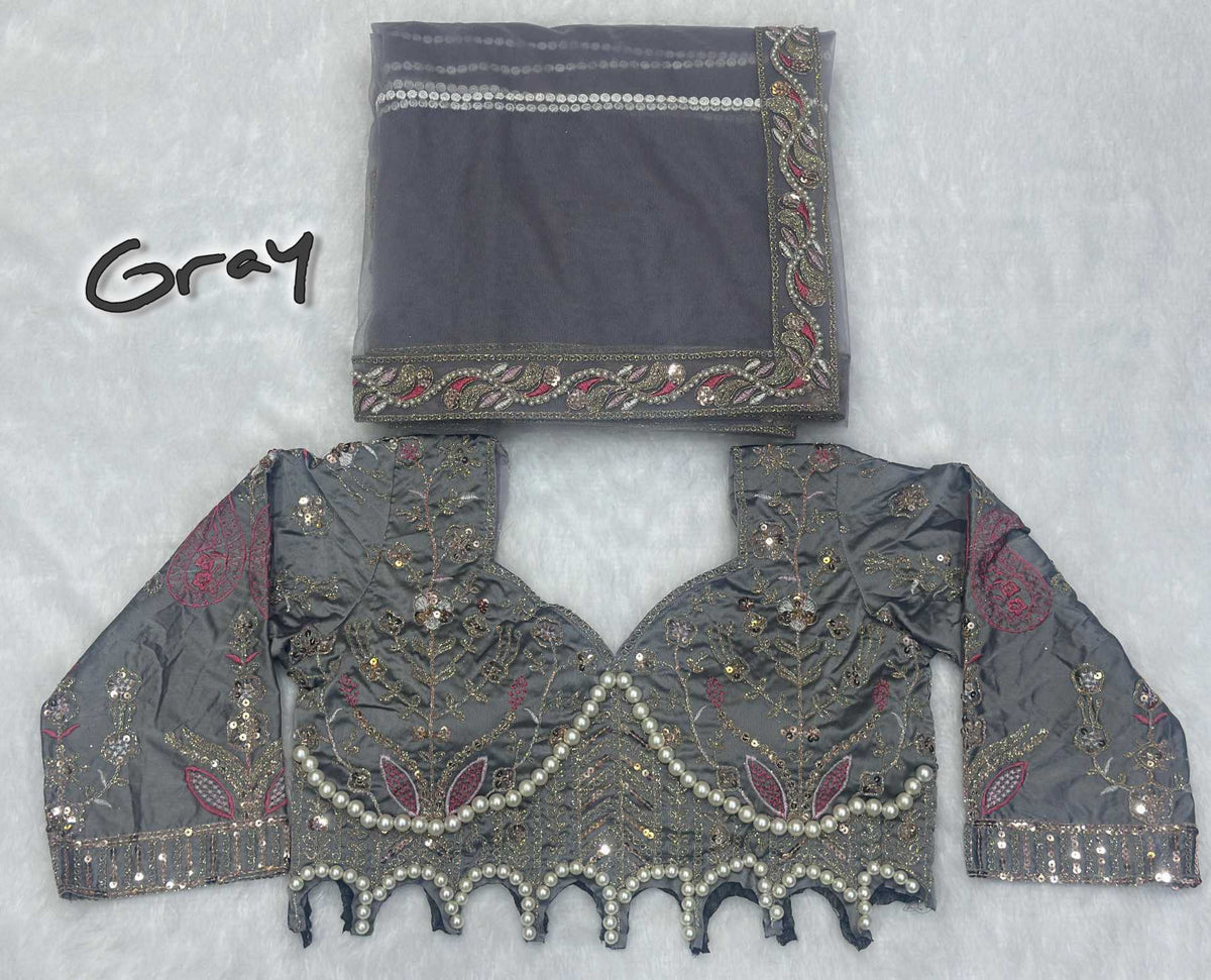 Net Sequence Saree