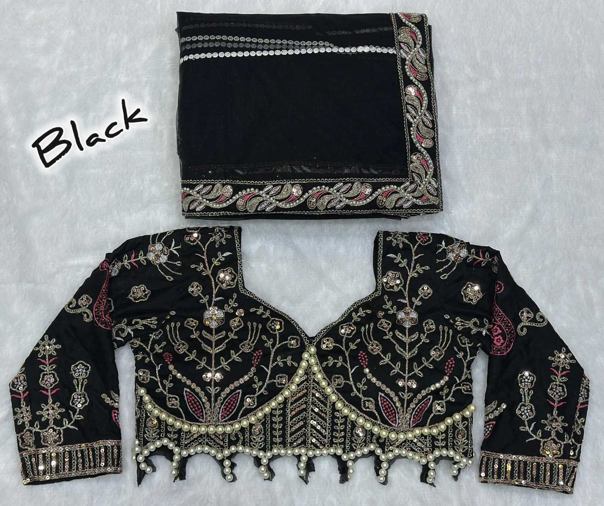 Net Sequence Saree