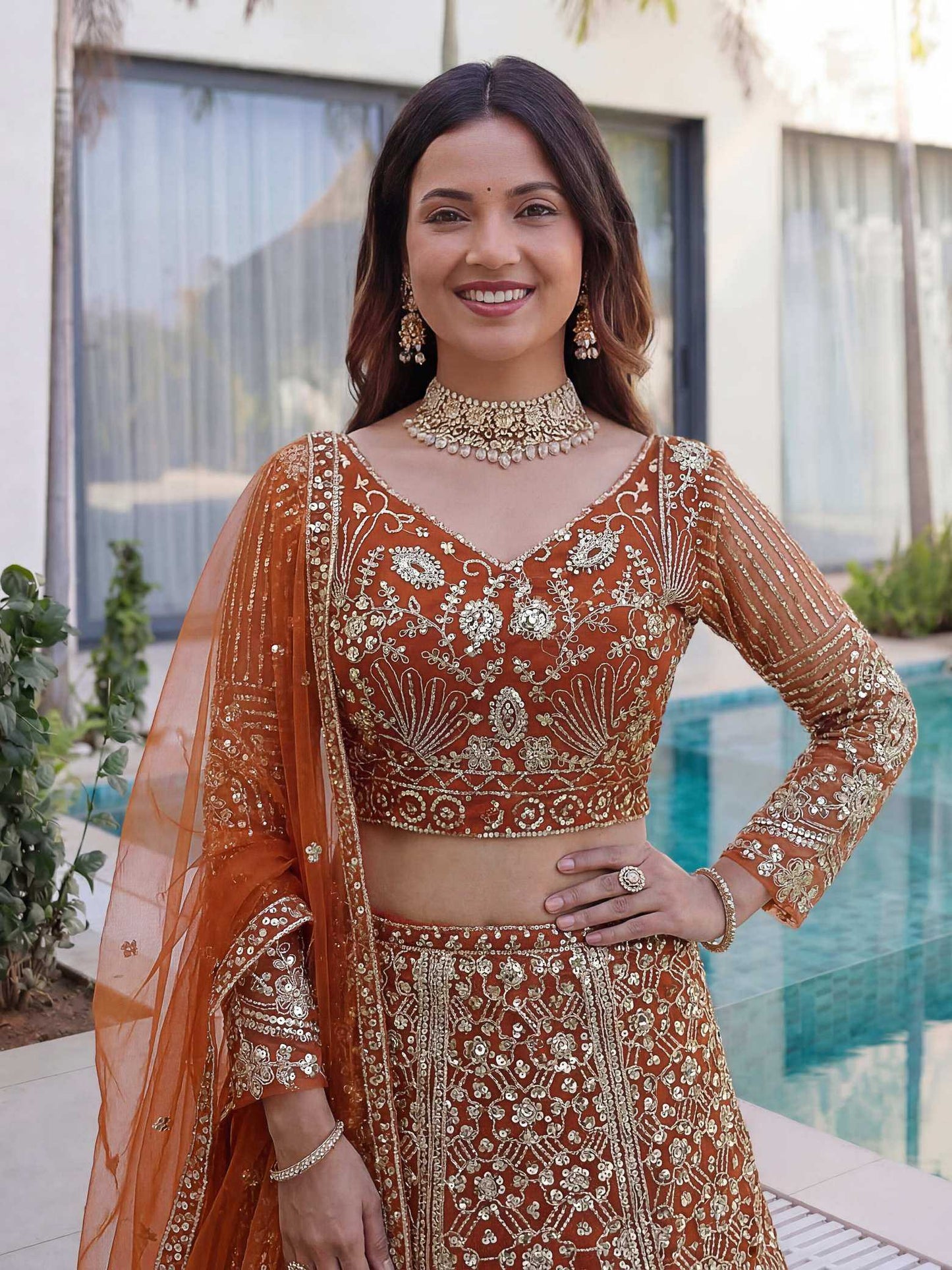 Butterfly Net Fancy Lehenga