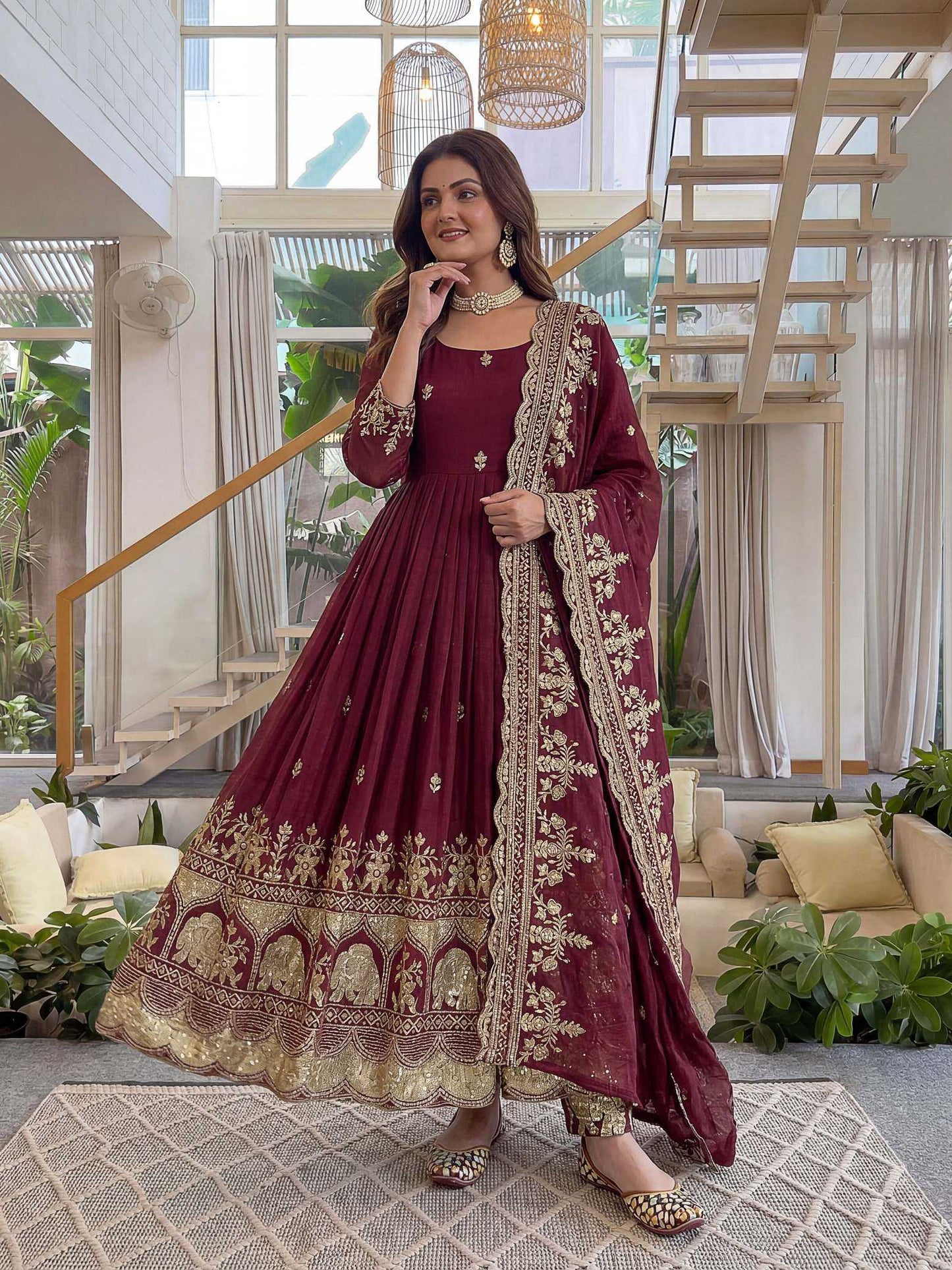 Embroidery Gown