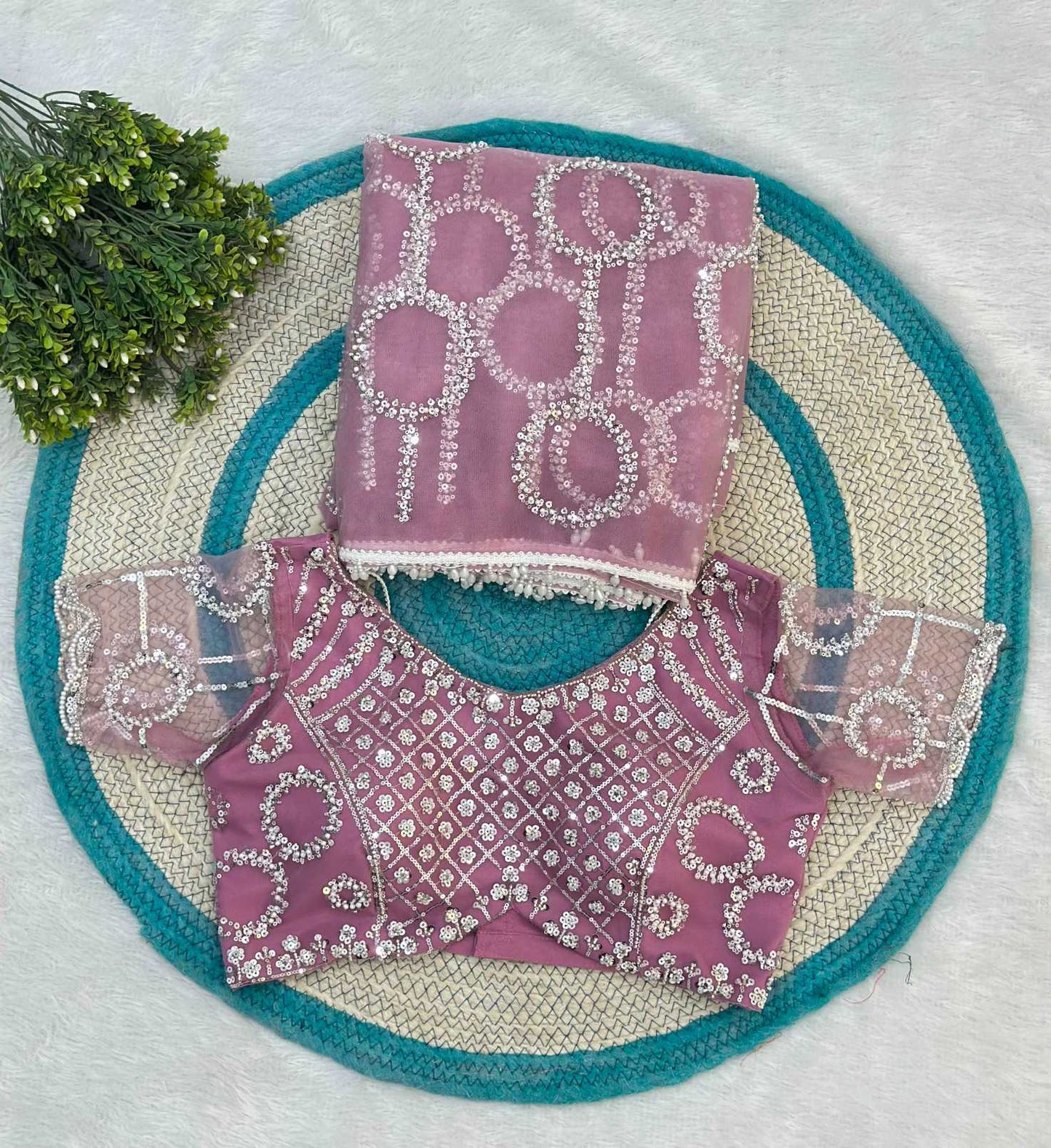 Net Sequence Saree