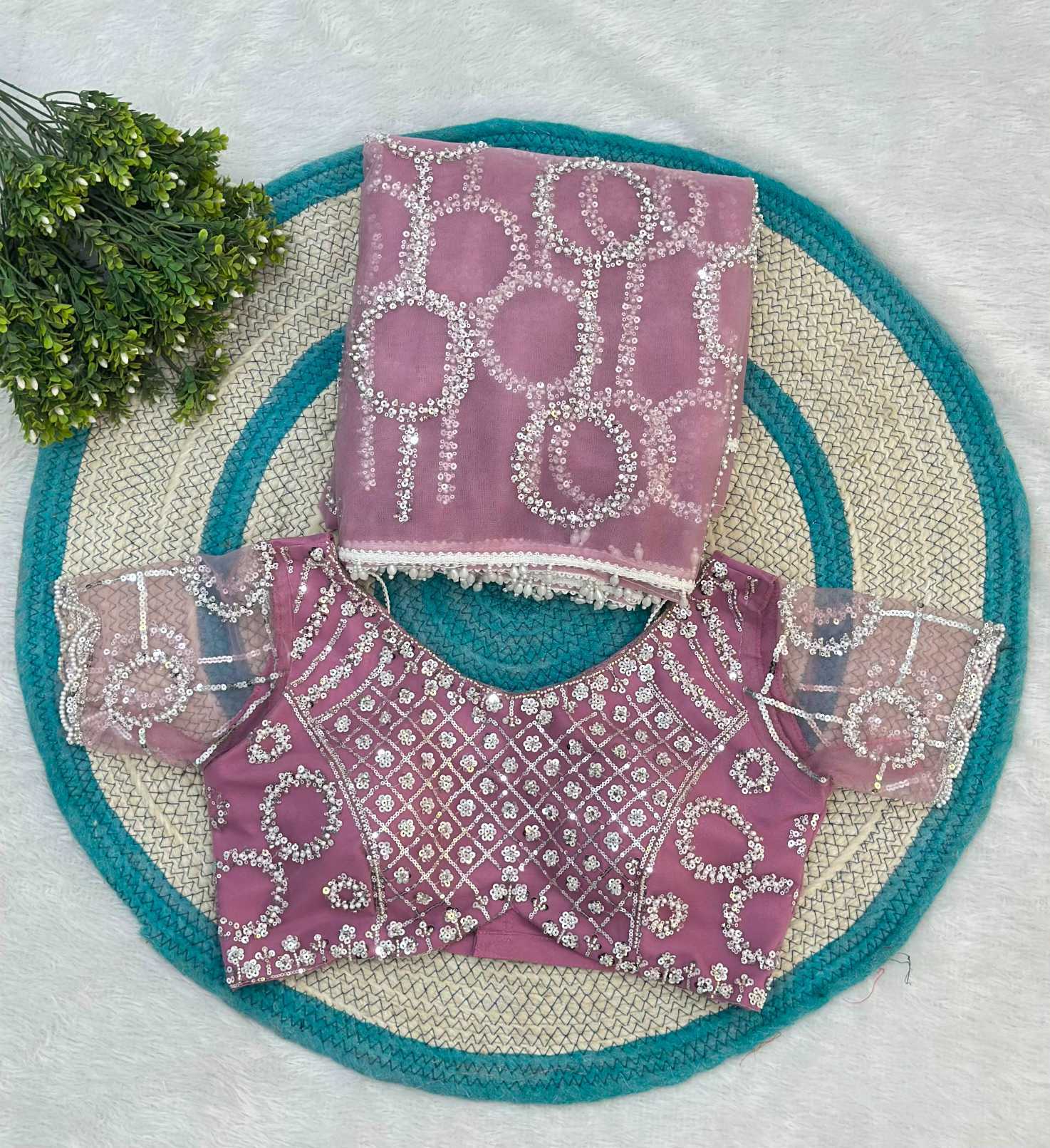 Net Sequence Saree