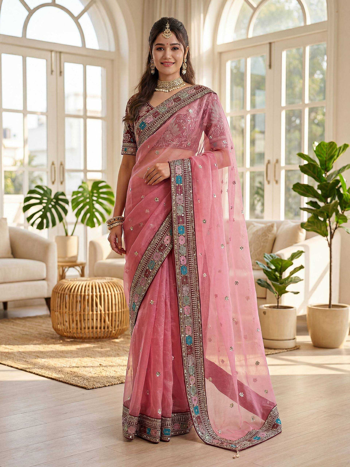 Organza Silk Designer Saree