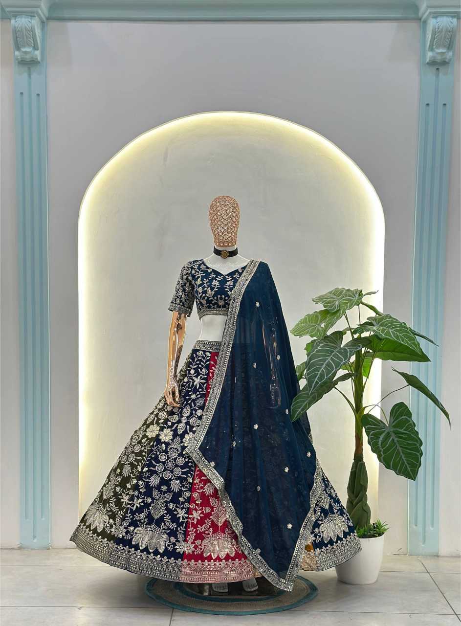Faux Georgette Embroidered Lehenga