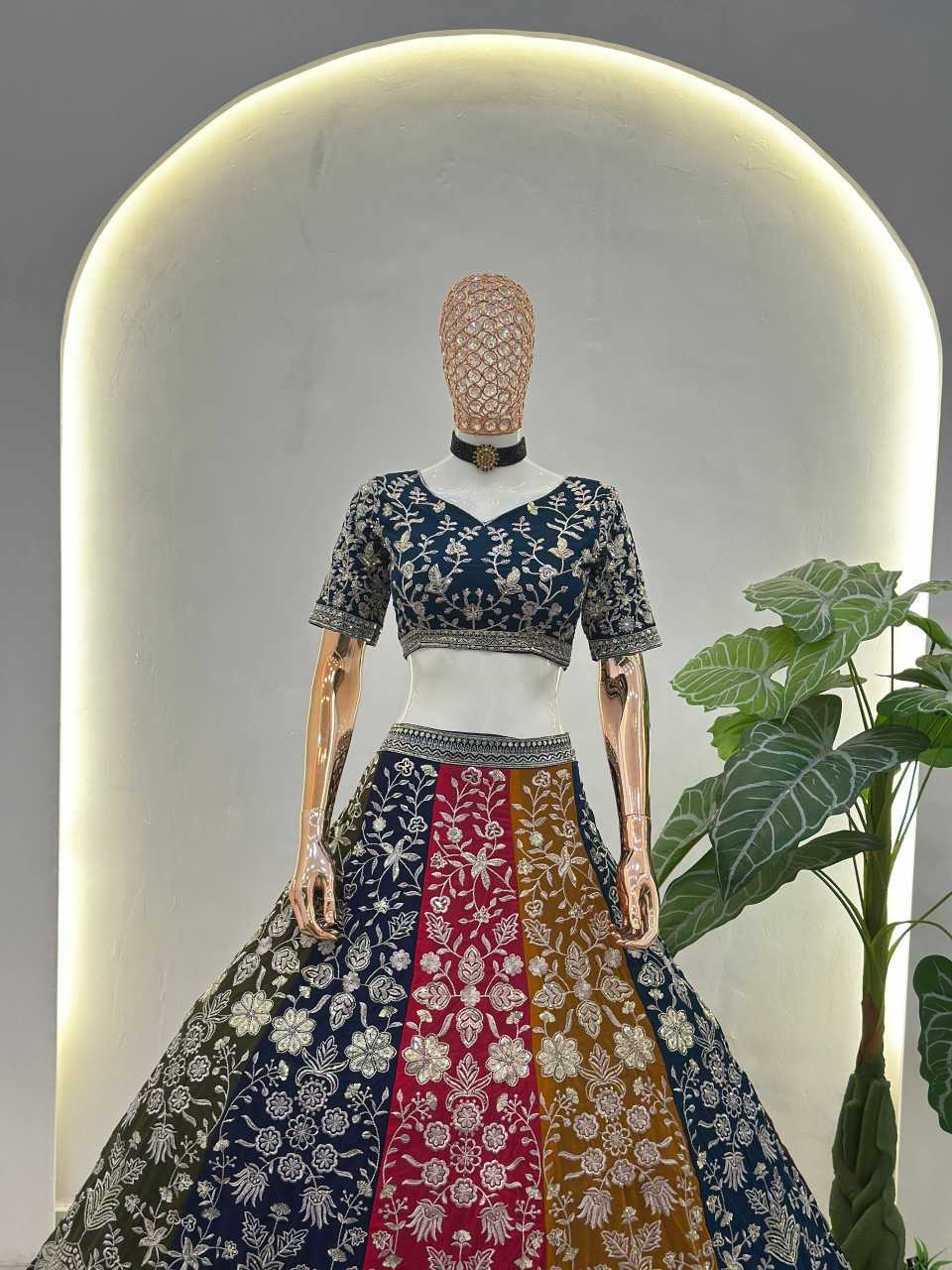 Faux Georgette Embroidered Lehenga