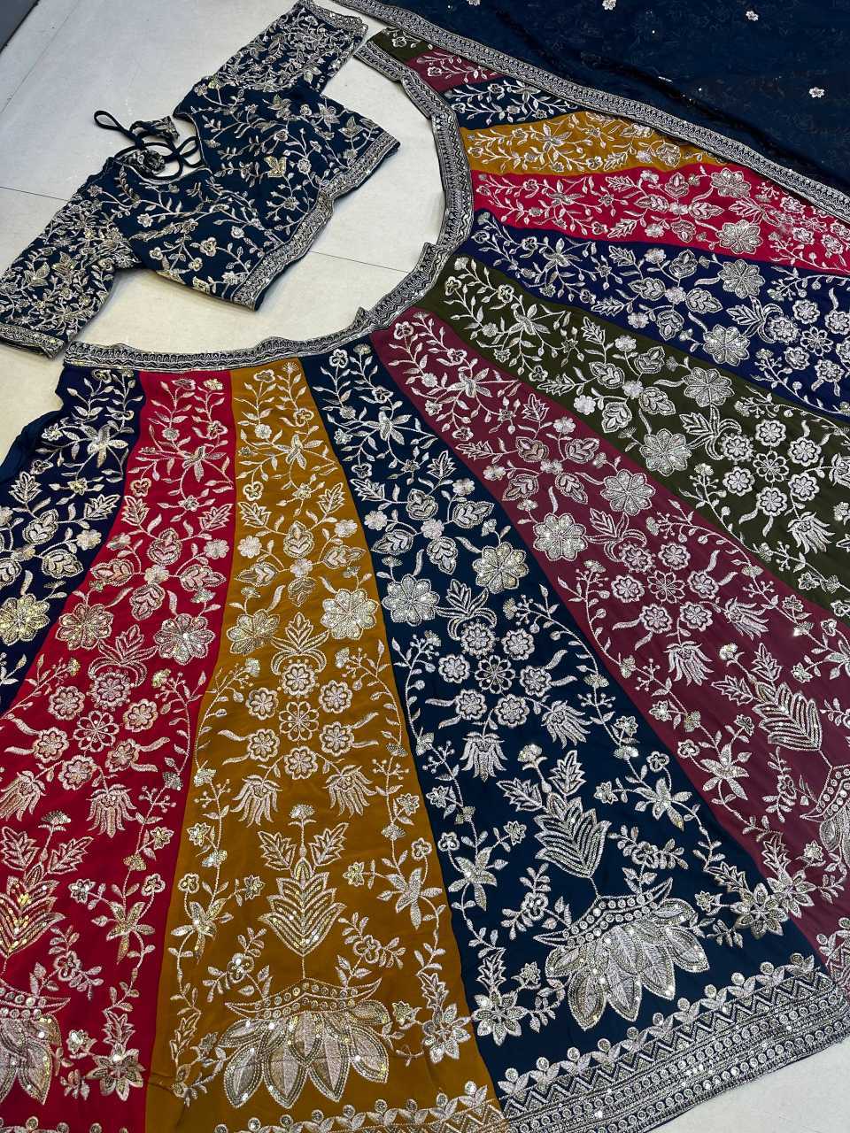 Faux Georgette Embroidered Lehenga