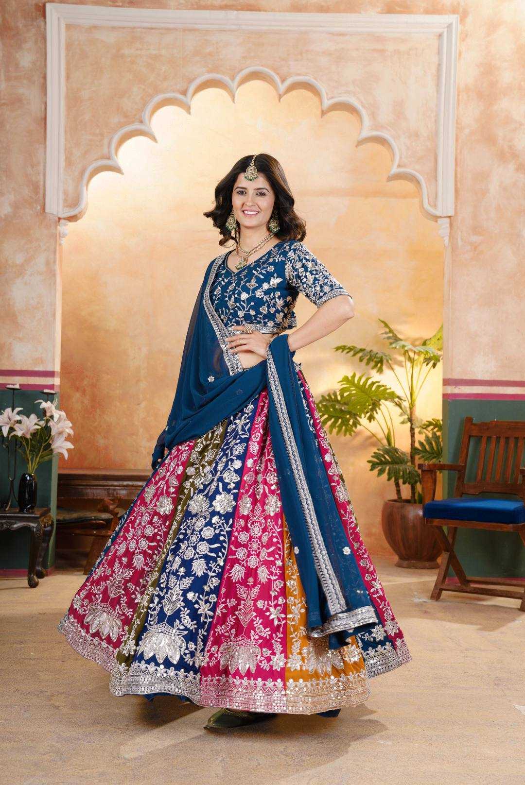 Faux Georgette Embroidered Lehenga
