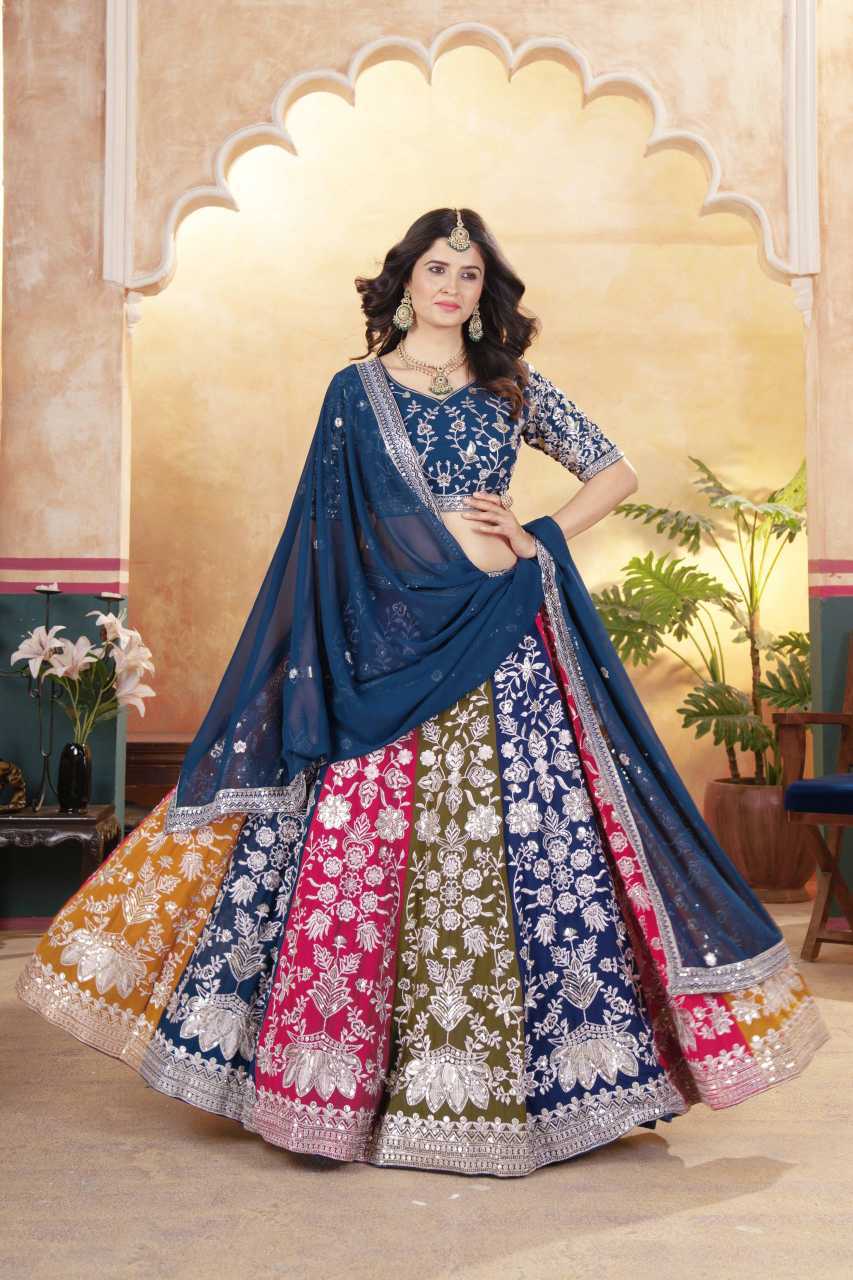 Faux Georgette Embroidered Lehenga
