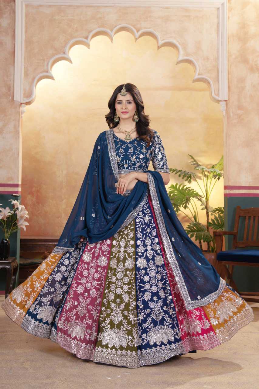 Faux Georgette Embroidered Lehenga