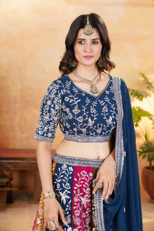 Faux Georgette Embroidered Lehenga