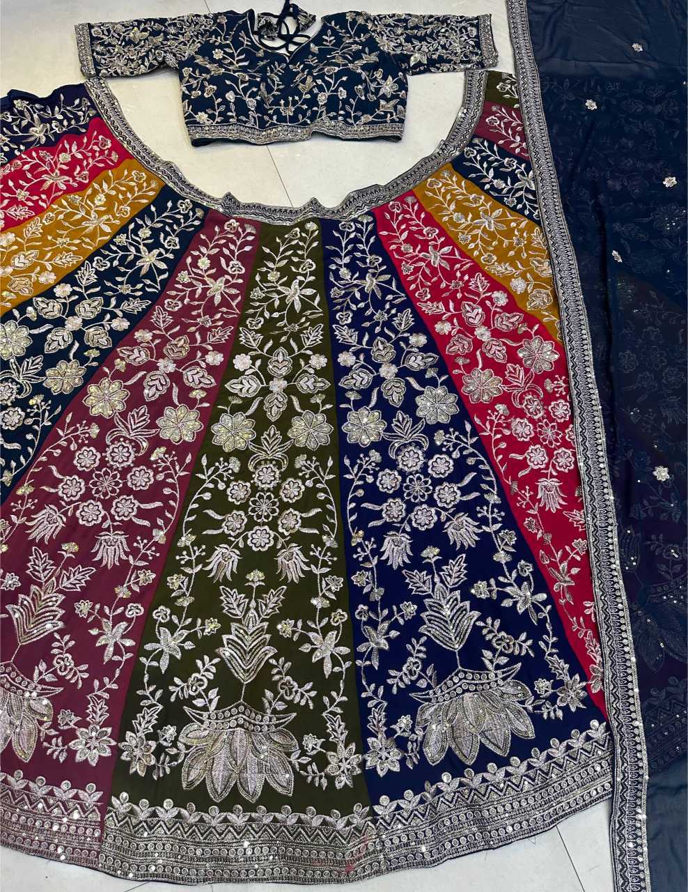 Faux Georgette Embroidered Lehenga
