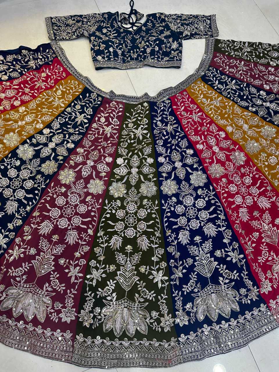 Faux Georgette Embroidered Lehenga