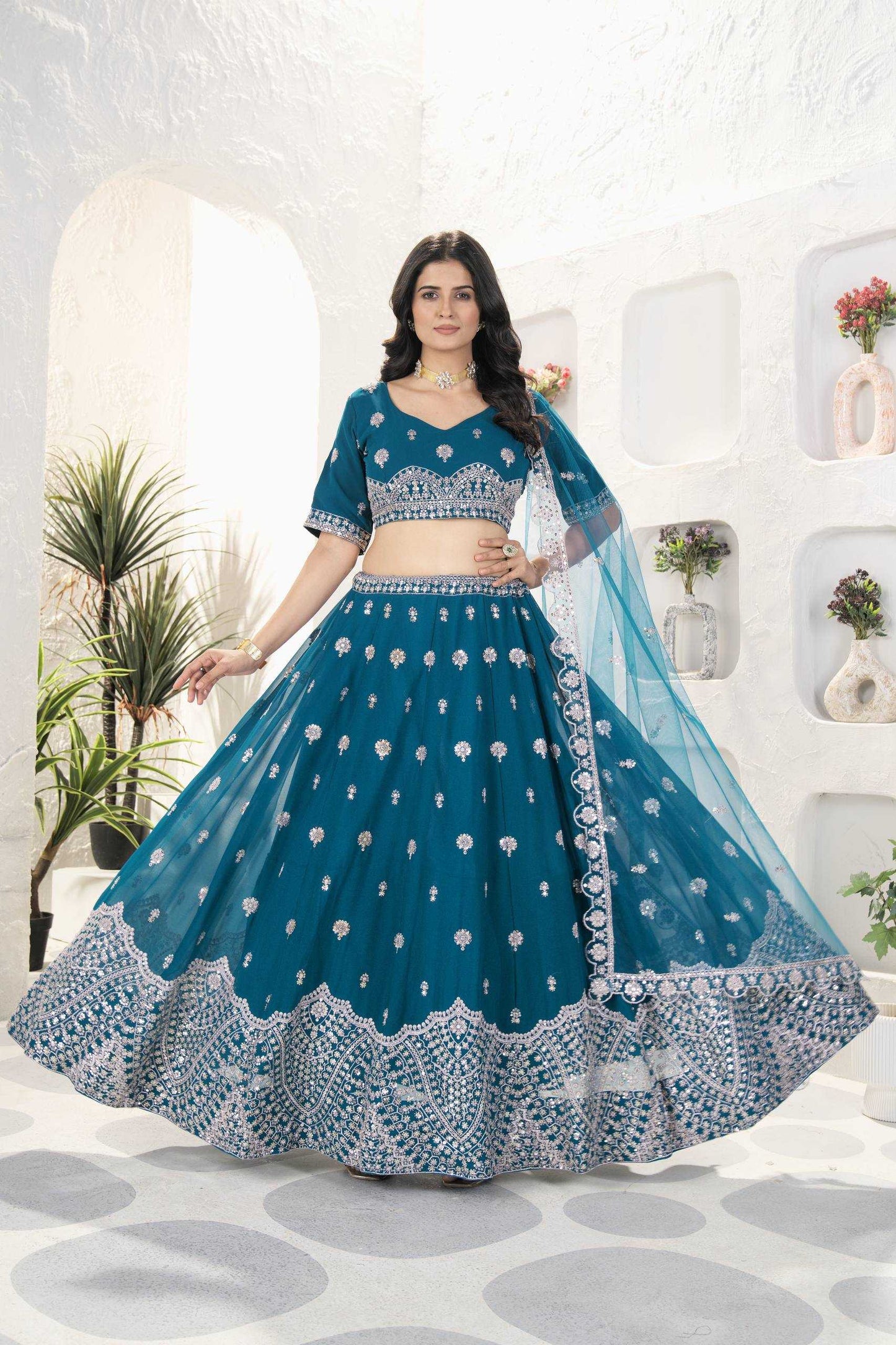 Butterfly Net Wedding Lehenga