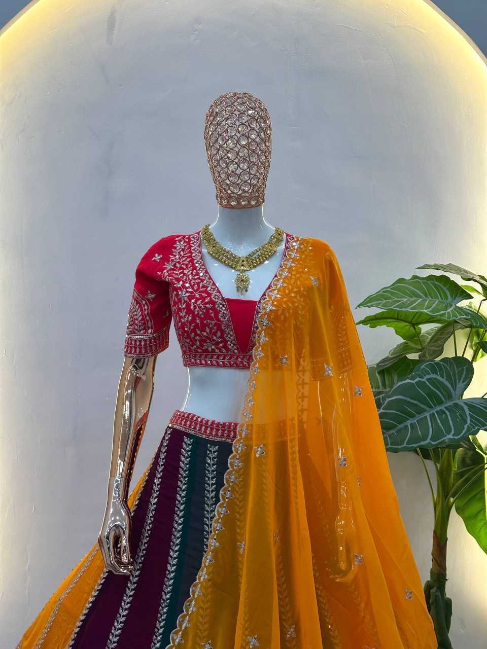 Faux Georgette Embroidered Lehenga