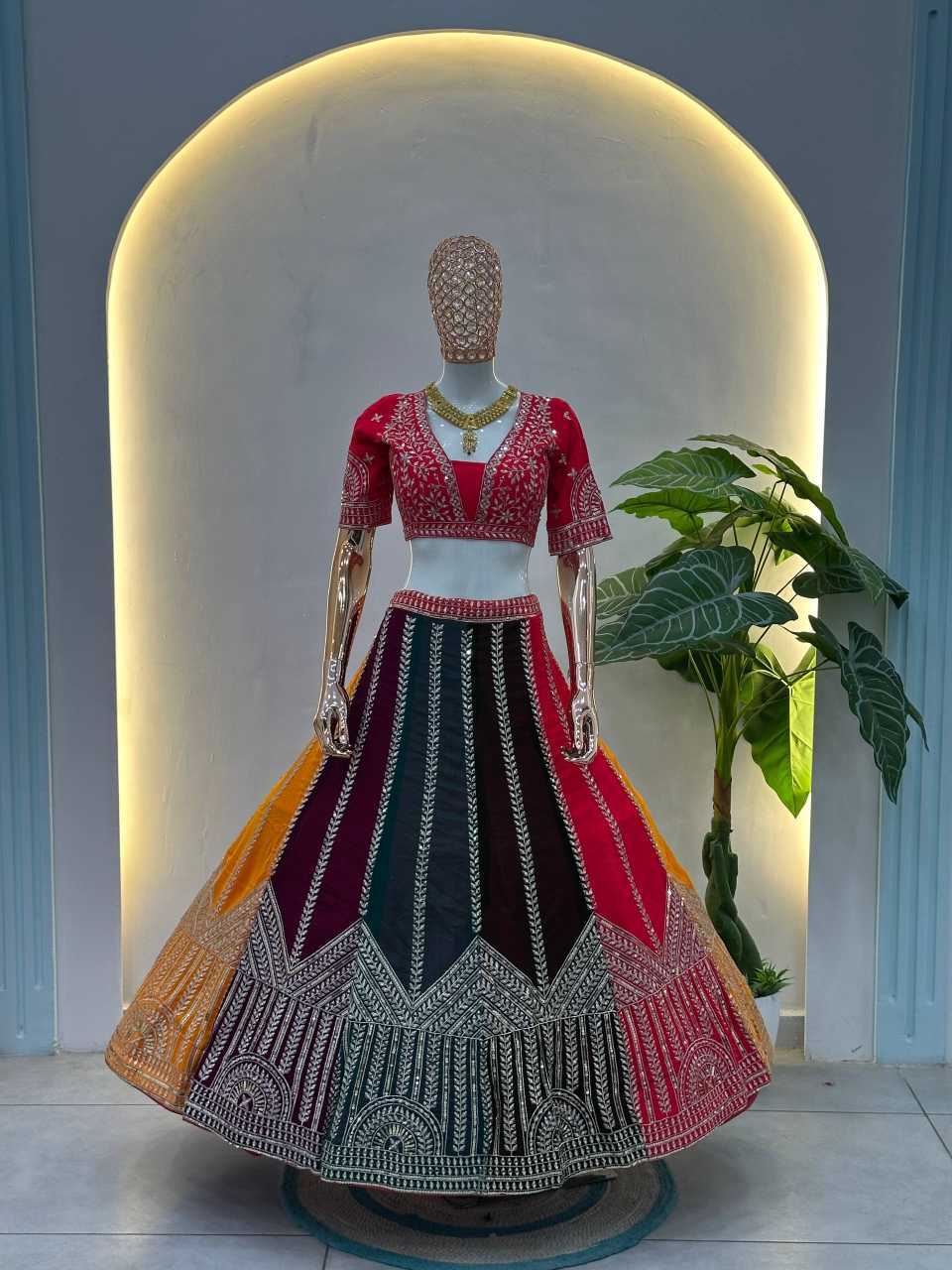 Faux Georgette Embroidered Lehenga