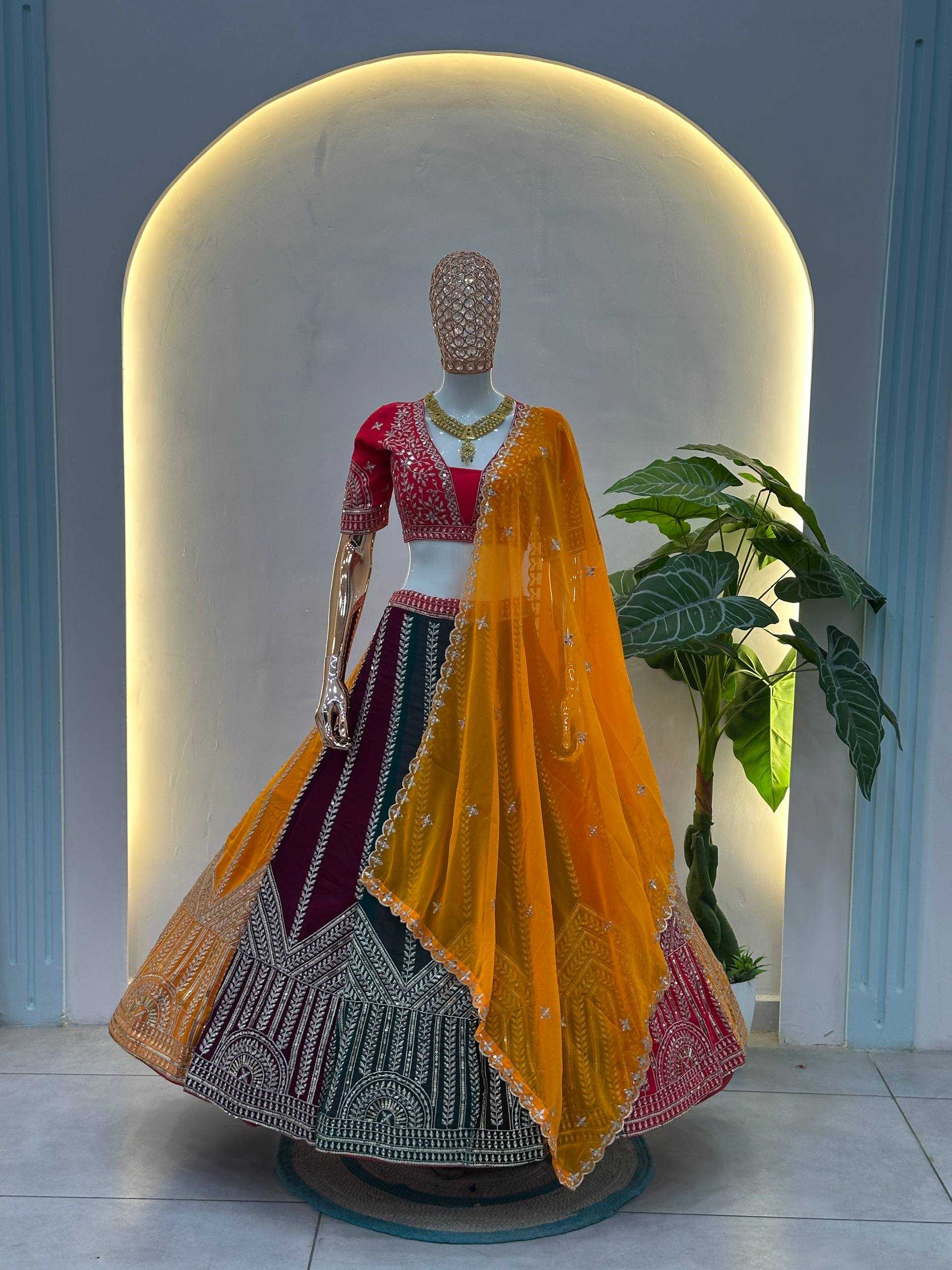 Faux Georgette Embroidered Lehenga