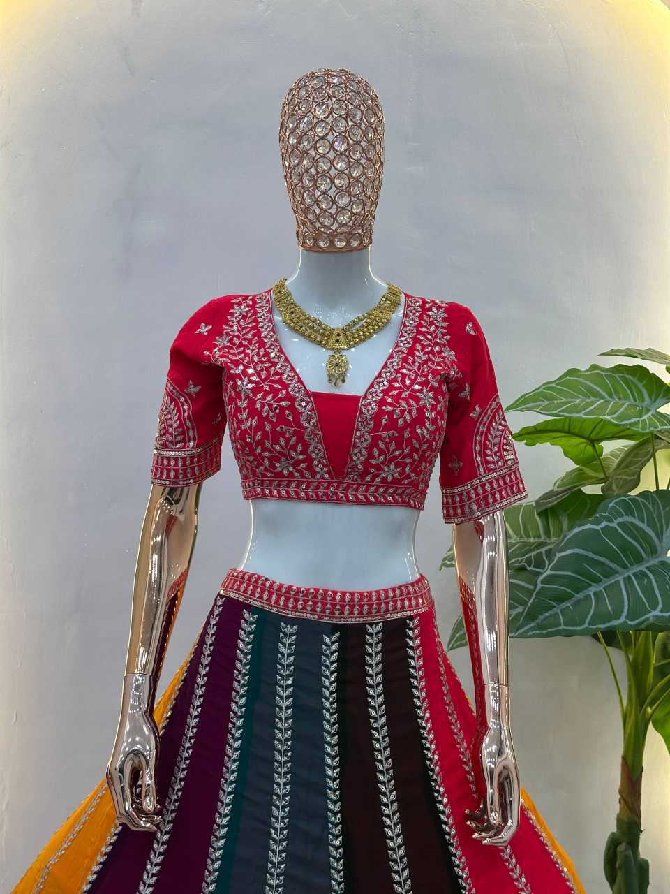 Faux Georgette Embroidered Lehenga