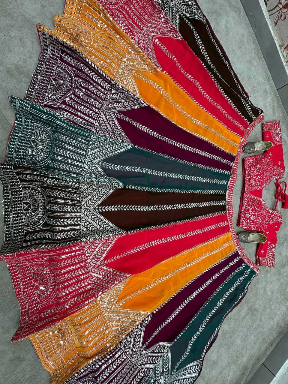 Faux Georgette Embroidered Lehenga
