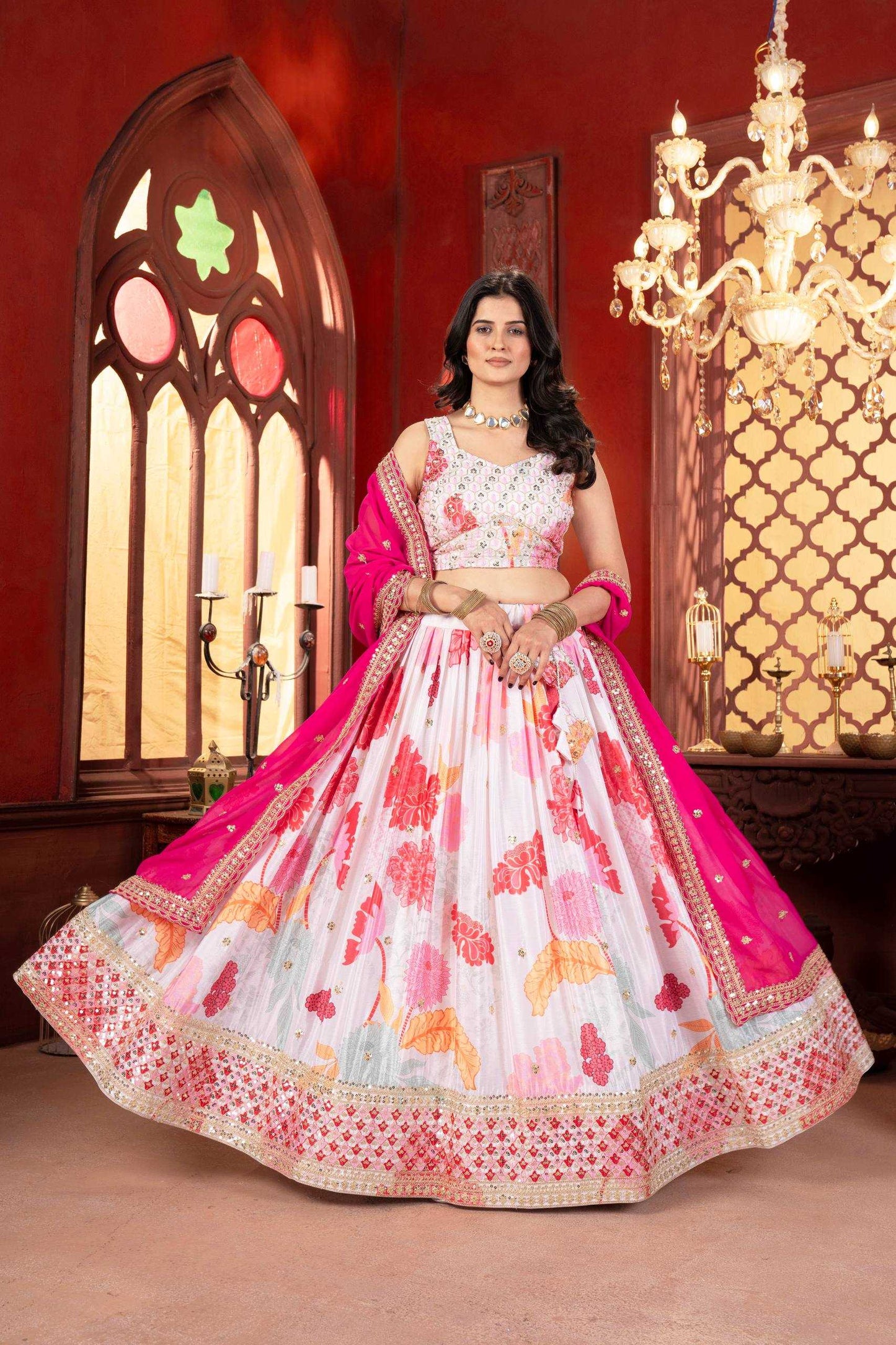 Chinon Silk Designer Lehenga