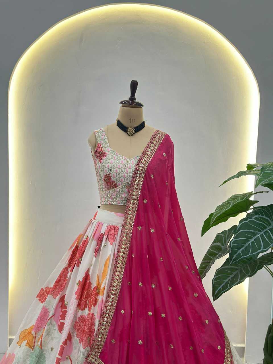 Chinon Silk Designer Lehenga