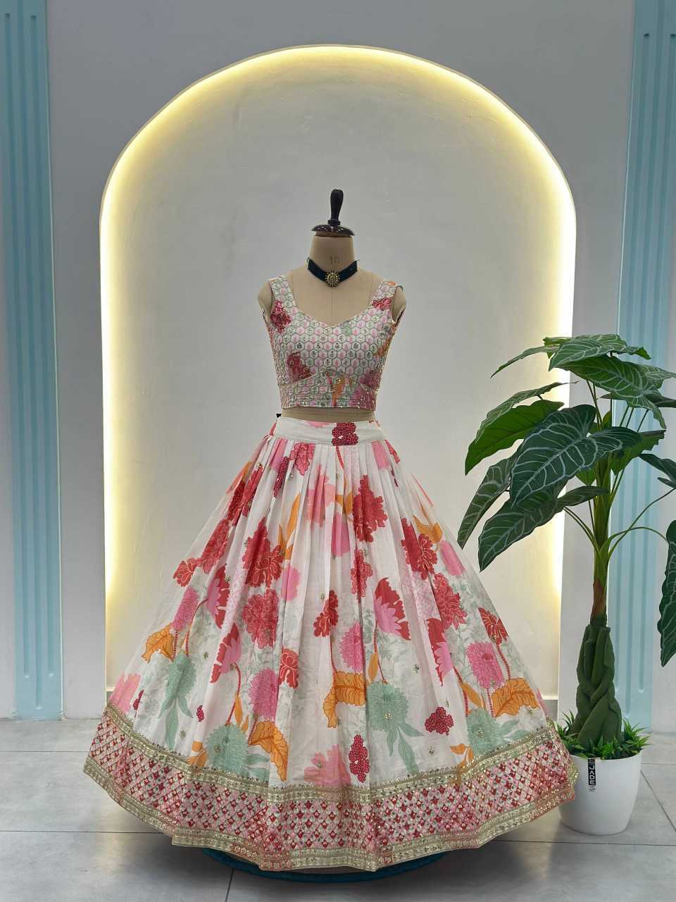 Chinon Silk Designer Lehenga