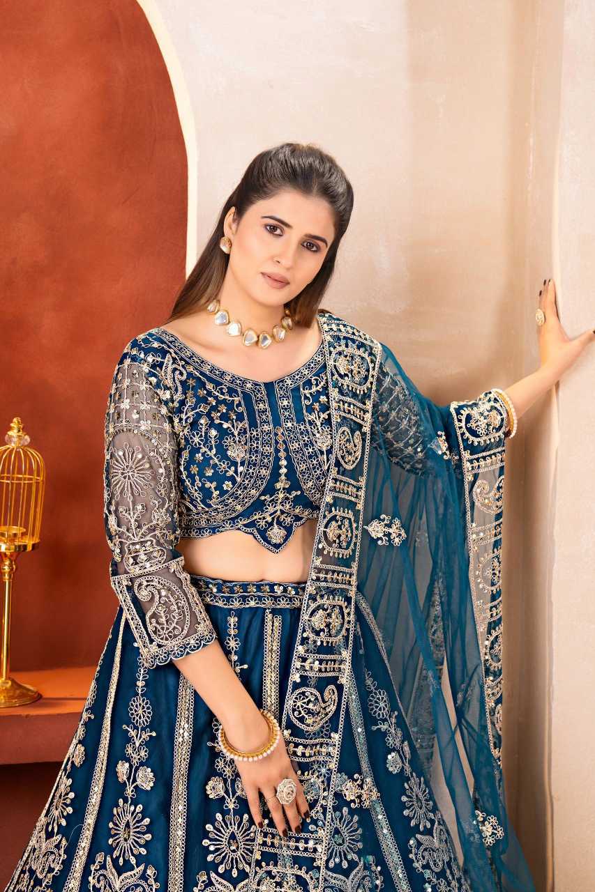 Butterfly Net Embroidered Lehenga