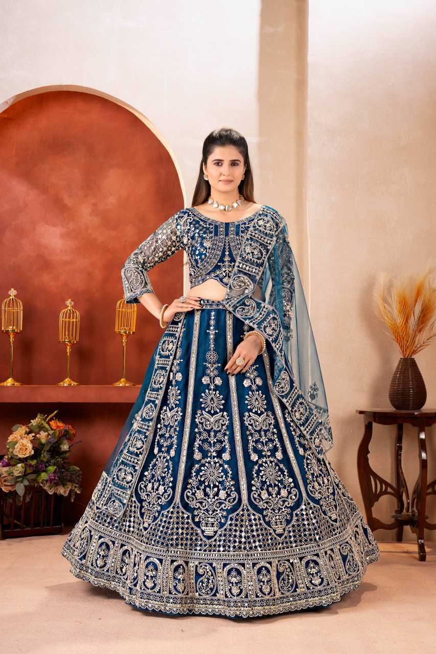 Butterfly Net Embroidered Lehenga