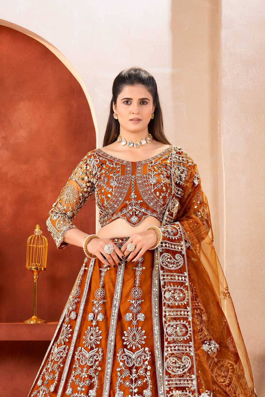 Butterfly Net Embroidered Lehenga